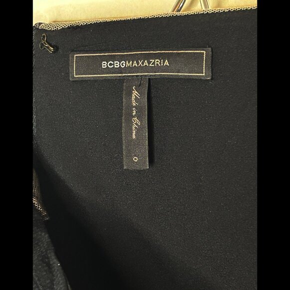 BCBGMAXAZRIA Black Silk Sleeveless Beaded Julissa Cocktail Dress Sz 0 - Picture 2 of 4